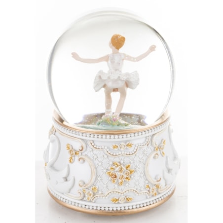 Szklana kula śnieżna z pozytywką 16x11x11 cm BALLERINA