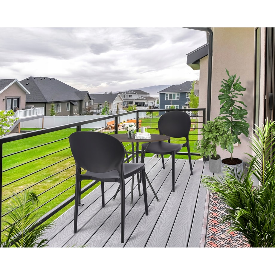 Krzesło ogrodowe plastikowe JUSTIN czarne