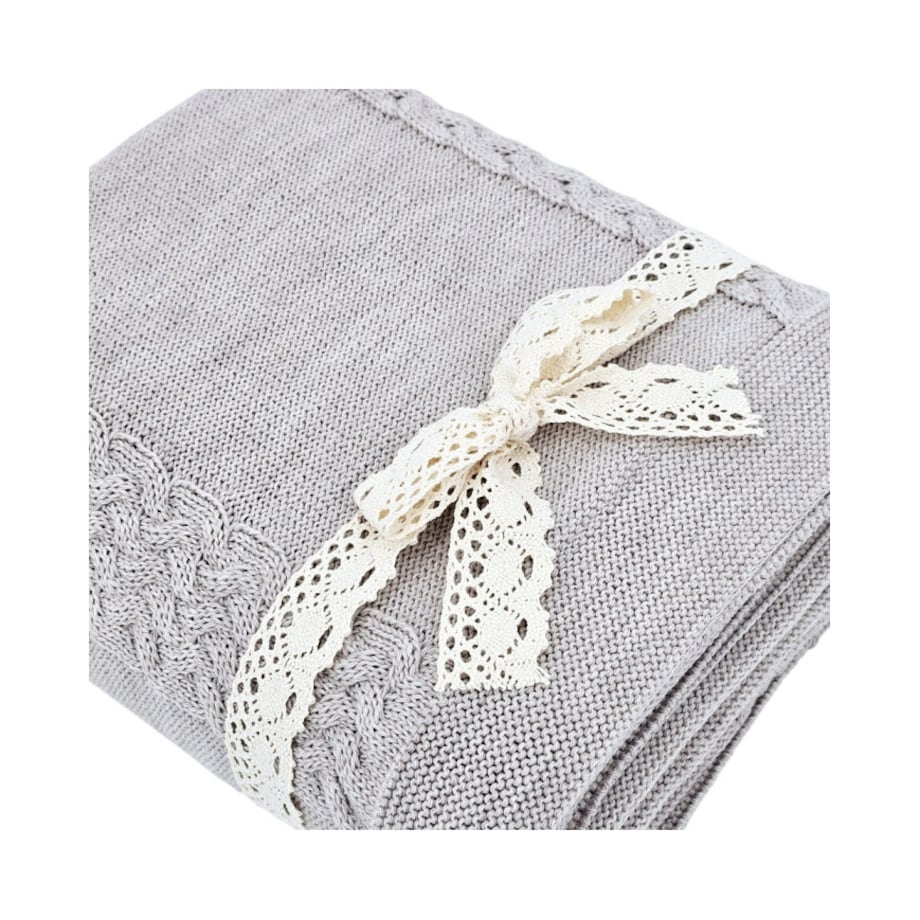 Koc dzianinowy z wełny MERINO 200x220 cm – FLORENCE200 SAND