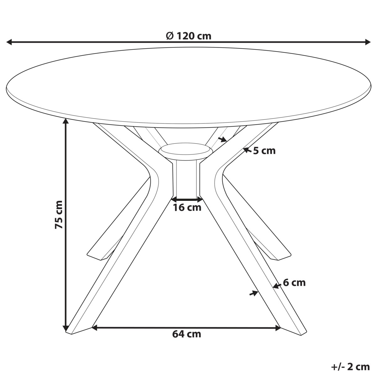 Stół do jadalni TYMIS Mahoń ciemny 120 cm 120 cm