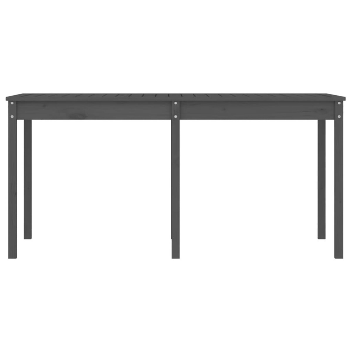 vidaXL Stół ogrodowy, szary, 159,5x82,5x76 cm, lite drewno sosnowe