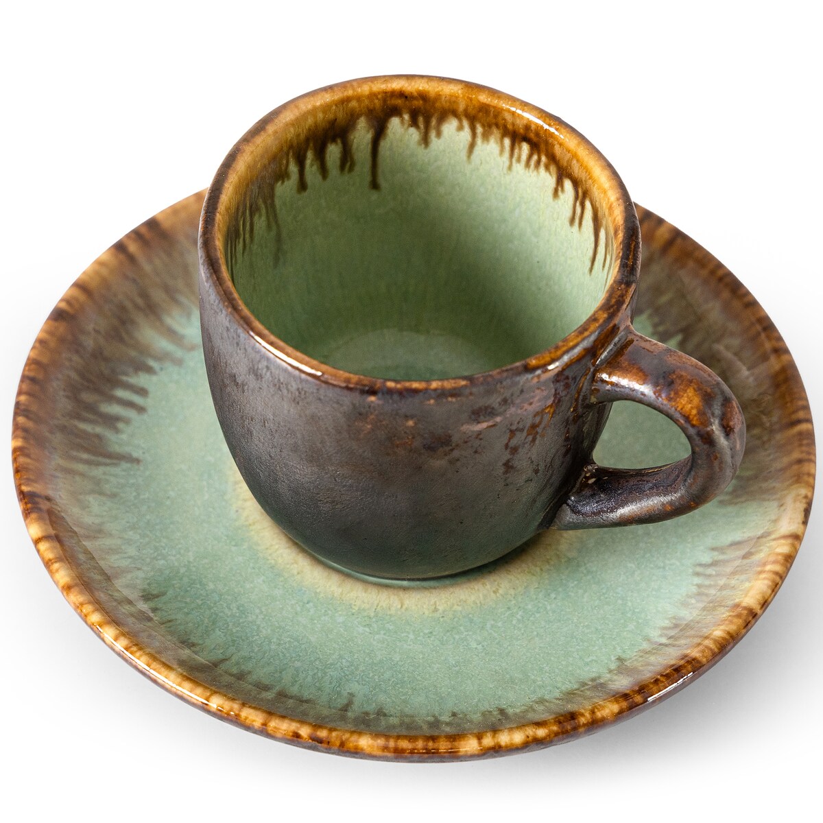 Konsimo PRIMA Filiżanka do espresso ze spodkiem 6 szt., szałwiowy