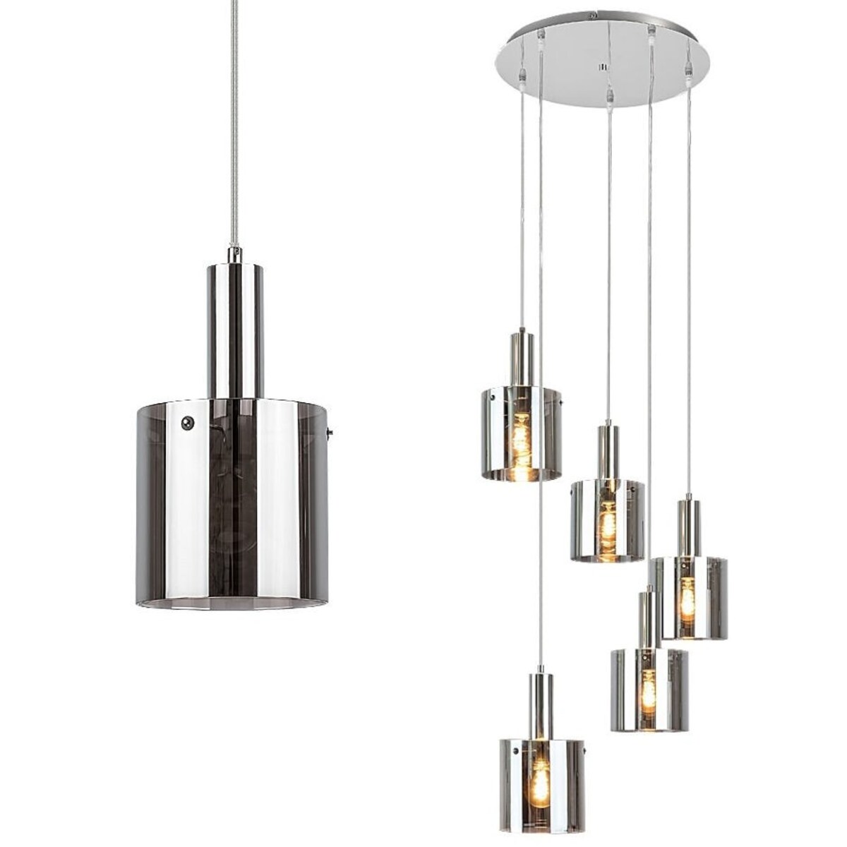 Nowoczesna LAMPA wisząca DONATI 5251 Rabalux szklany zwis kaskada chrom