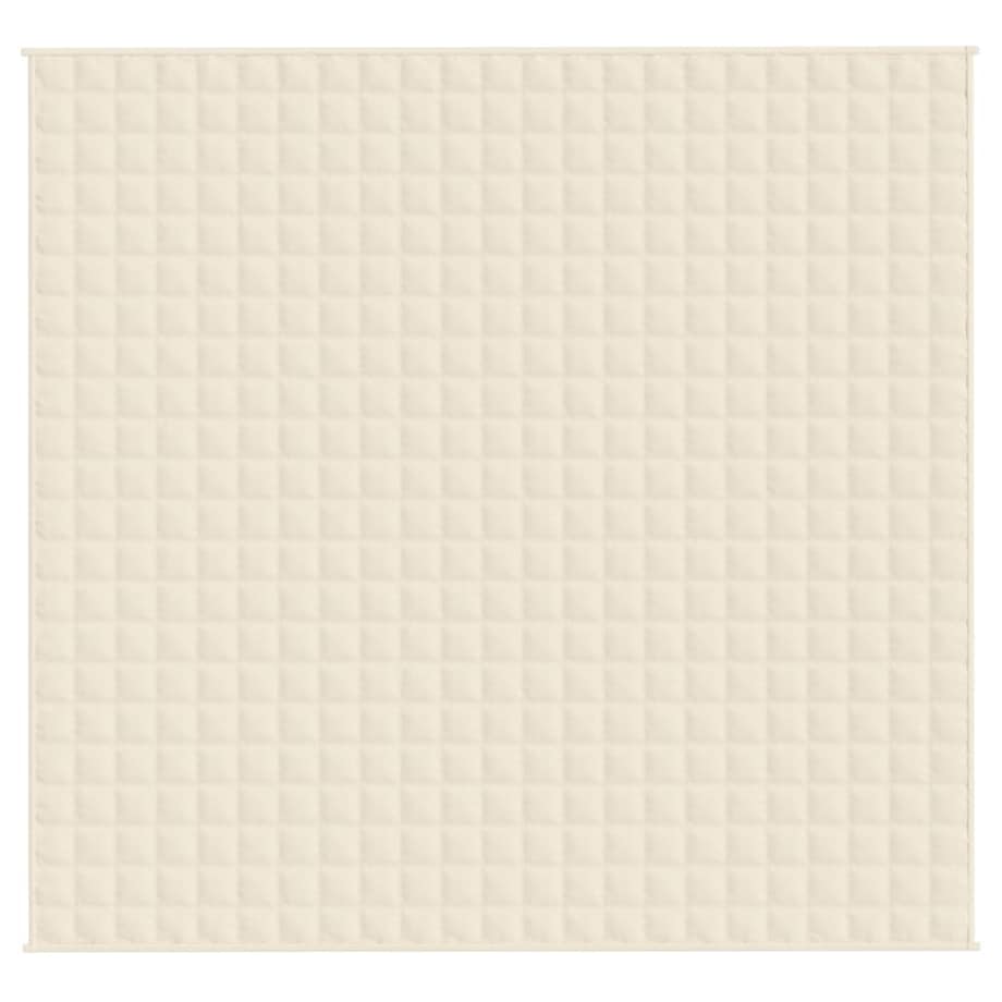 vidaXL Koc obciążeniowy, kremowy, 220x235 cm, 11 kg, tkanina