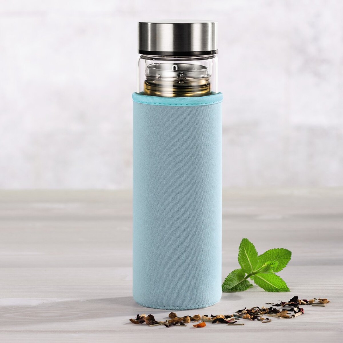 XAVAX Butelka na wodę herbatę szklana z sitkiem