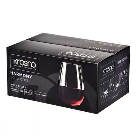 Piękne Szklanki do Wina Wody Soku Drinków Krosno Harmony 580 ml 6 sztuk