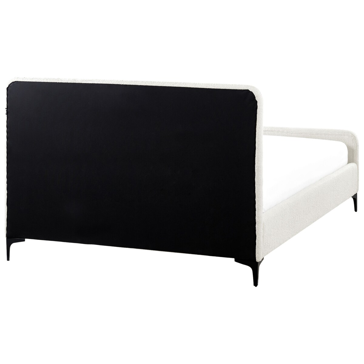 Łóżko Boucle LUNAN 140 x 200 cm Złamana biel