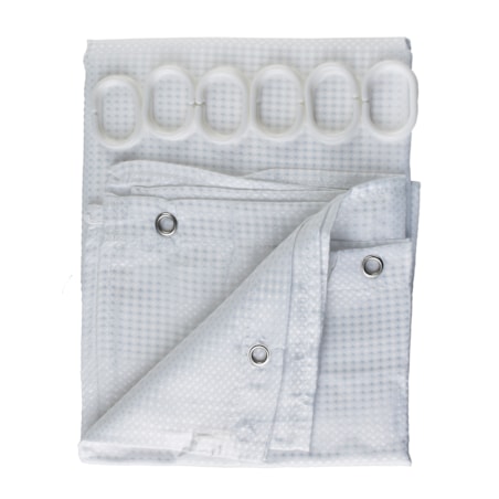 ZAC WHITE Zasłona prysznicowa180x180cm 12oczek