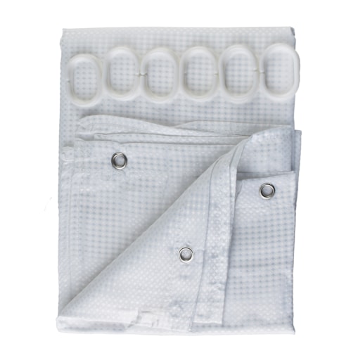 ZAC WHITE Zasłona prysznicowa180x180cm 12oczek