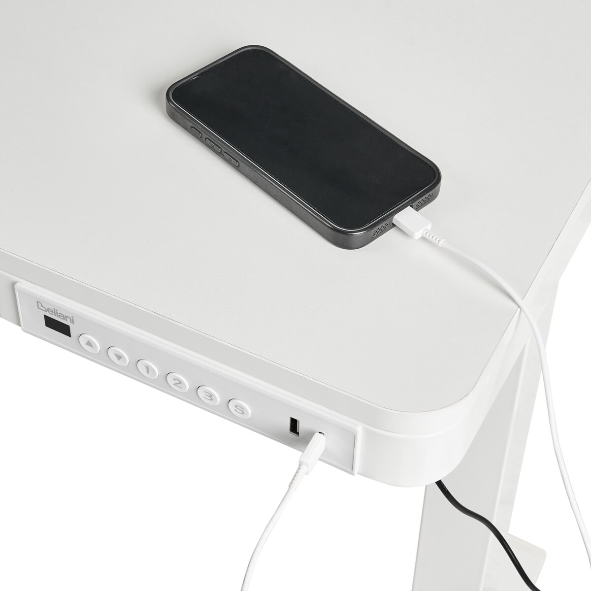 Biurko regulowane elektrycznie PENLY Biały 120 cm 60 cm Z portem USB