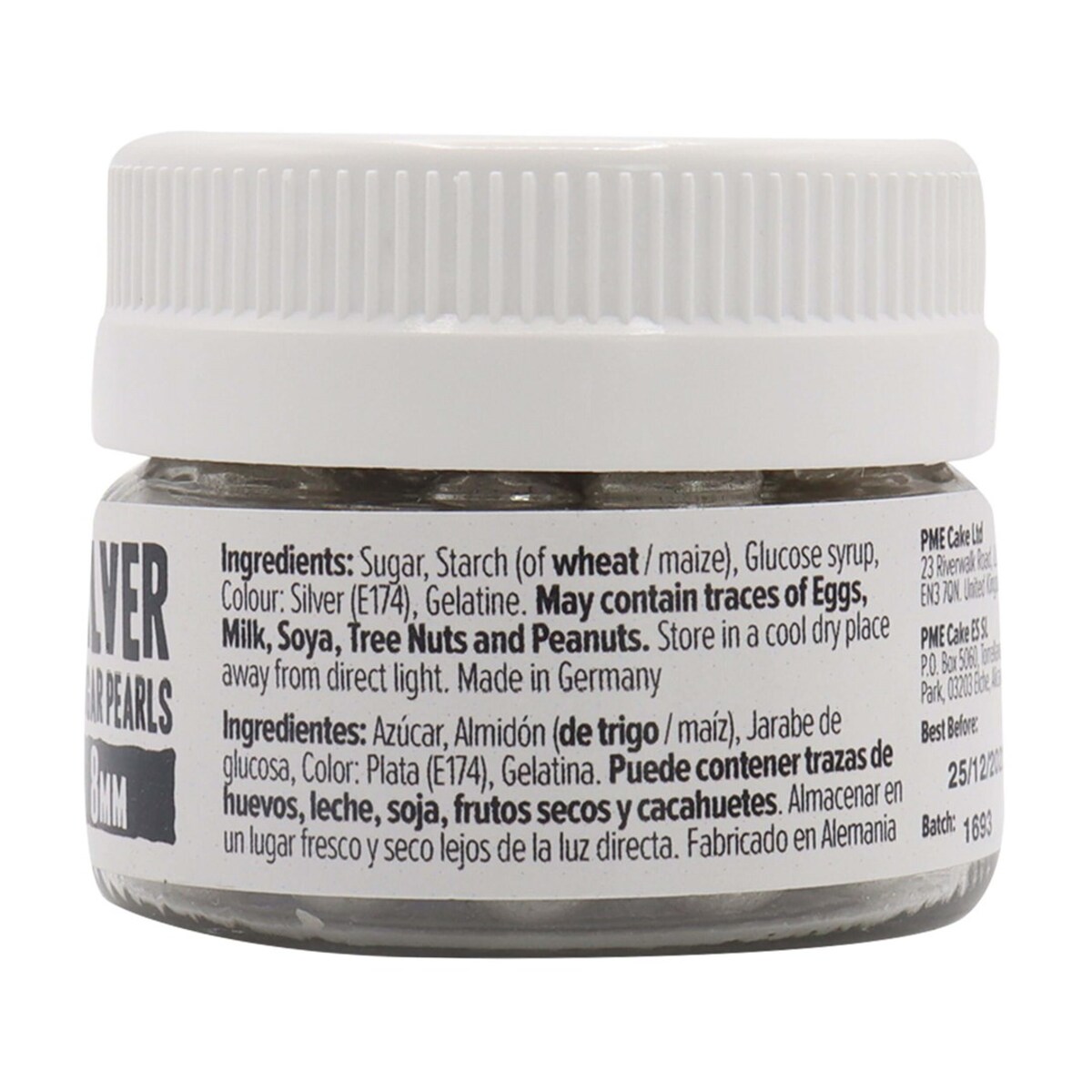 PME Cukrowe perełki dekoracyjne 100 g 8 mm, srebrny