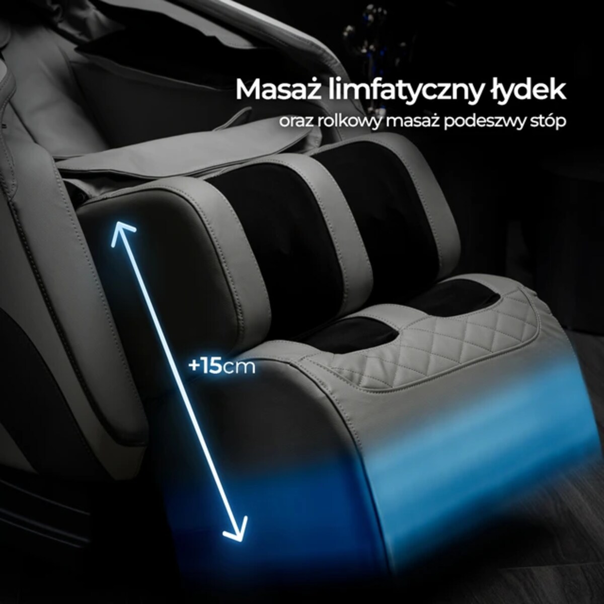 Fotel z Masazem Rozkladany VX MAX ANG Szary Masujacy Relax