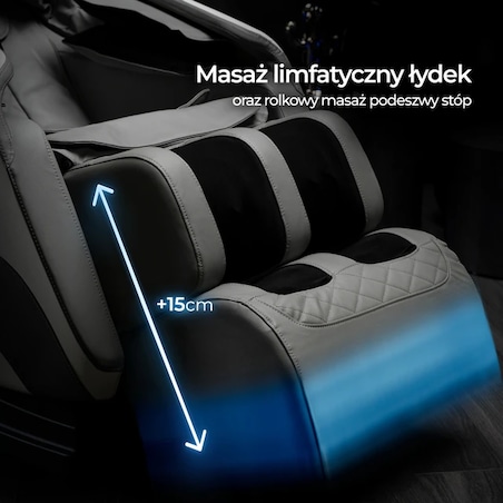Fotel z Masazem Rozkladany VX MAX ANG Szary Masujacy Relax