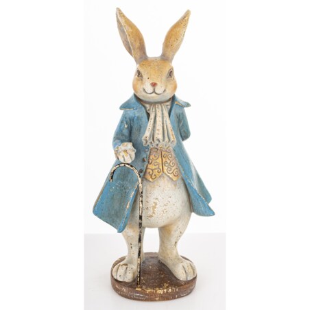 Figurka - królik w niebieskim płaszczu 26x12x9,5 cm CONTENIDO