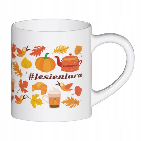 Ceramiczny kubek z uchwytem #JESIENIARA do kawy herbaty czekolady 250ml - prezent upominek dla kobiety żony dziewczyny babci koleżanki mamy