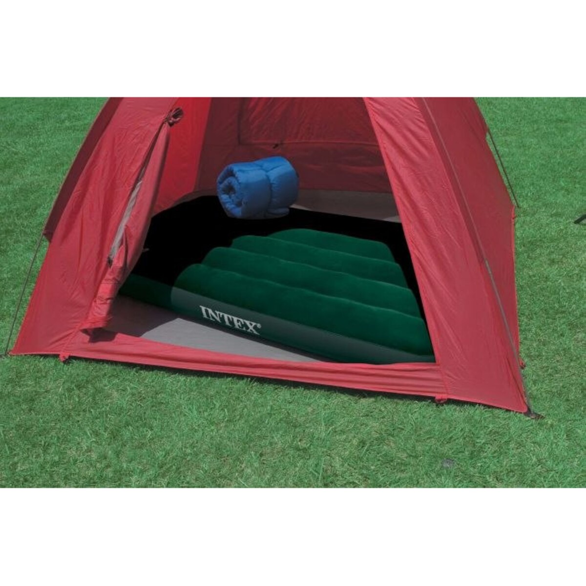 Materac welurowy z pompką 191x76x22 cm INTEX