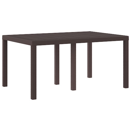 vidaXL Stół ogrodowy Brązowy 150x100x73 cm z polirattanu