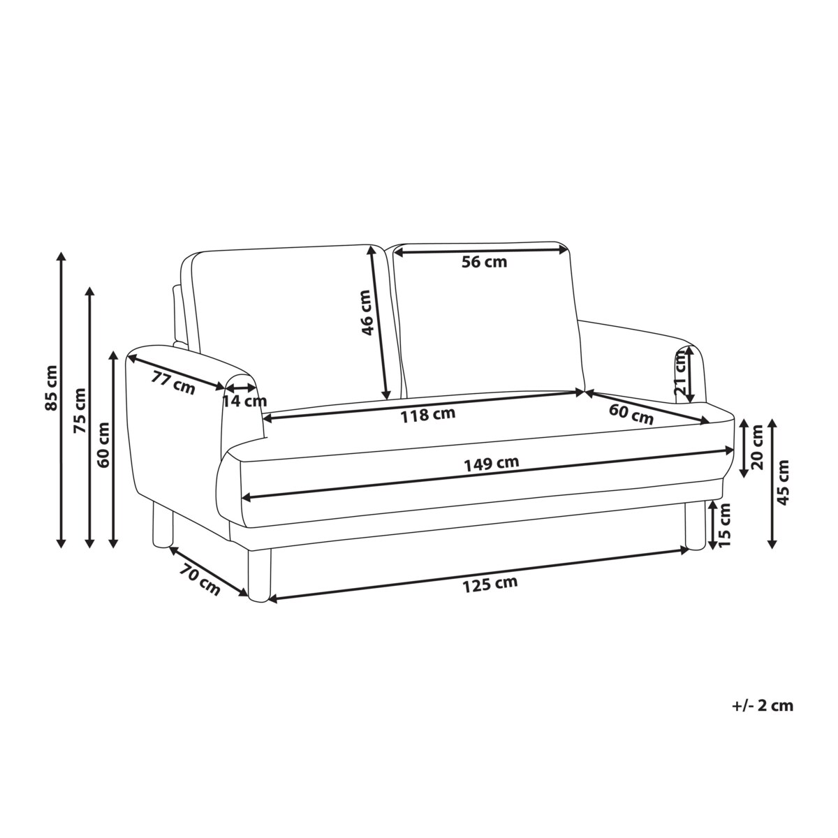 Sofa 2-osobowa złamana biel TUVE