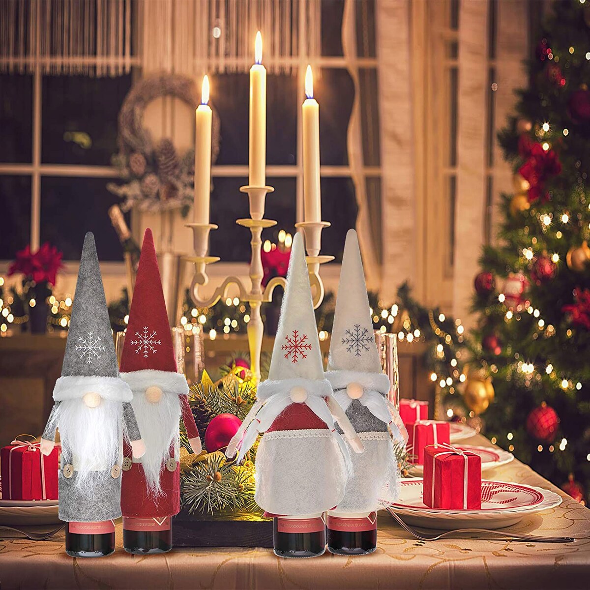 Pokrowiec Świąteczny na butelkę Mikołaj KF320