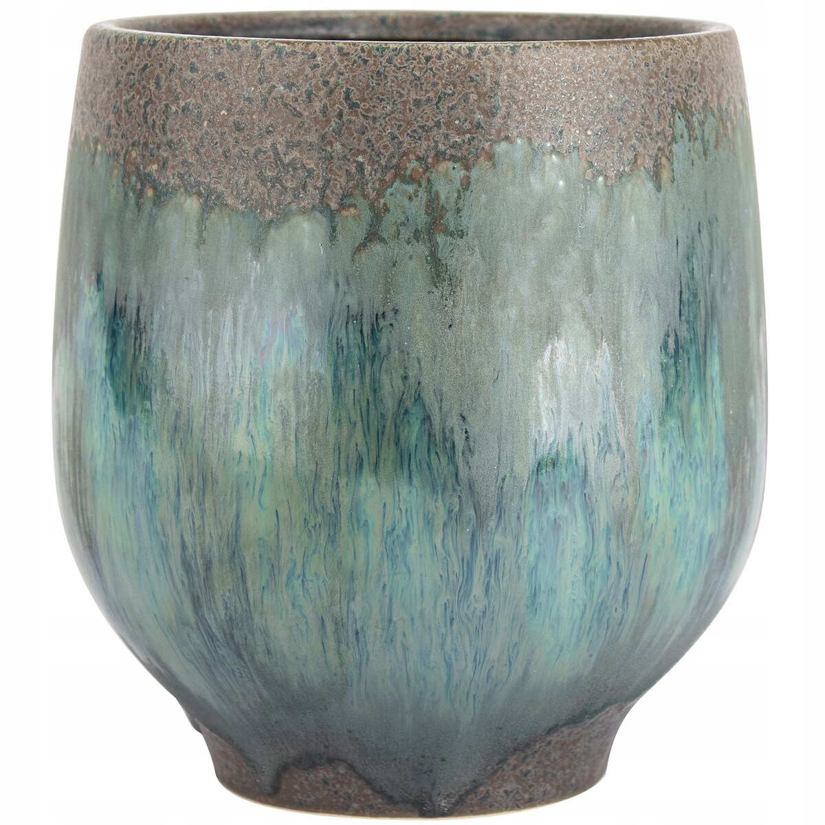 DONICZKA CERAMICZNA 17cm NA BALKON TARAS BONSAI KWIATY NIEBIESKA DUŻA BOHO