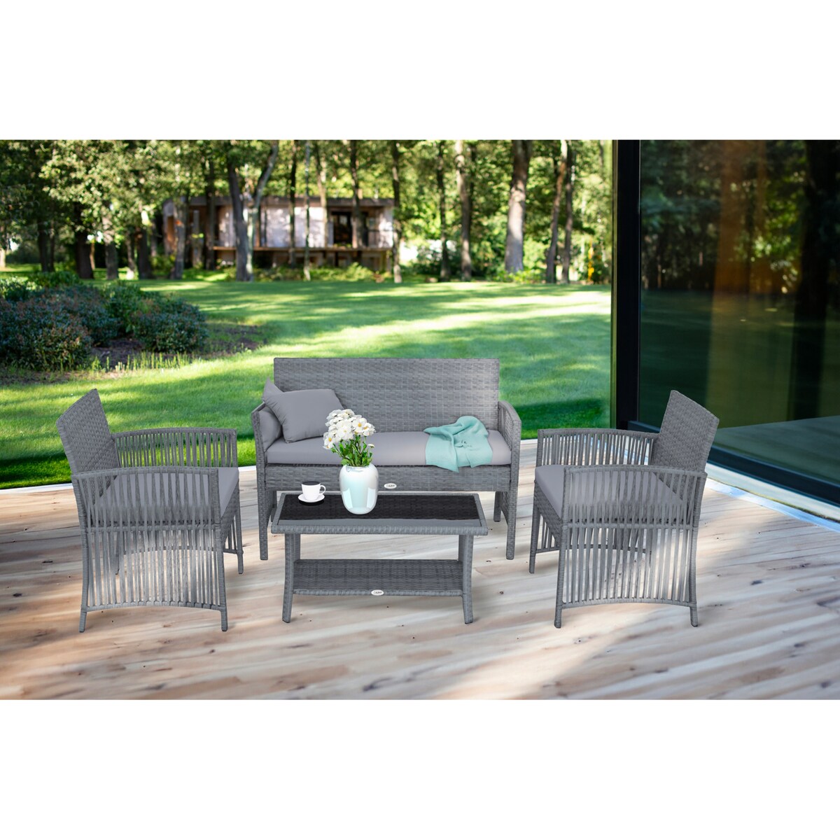 Zestaw mebli ogrodowych z technorattanu