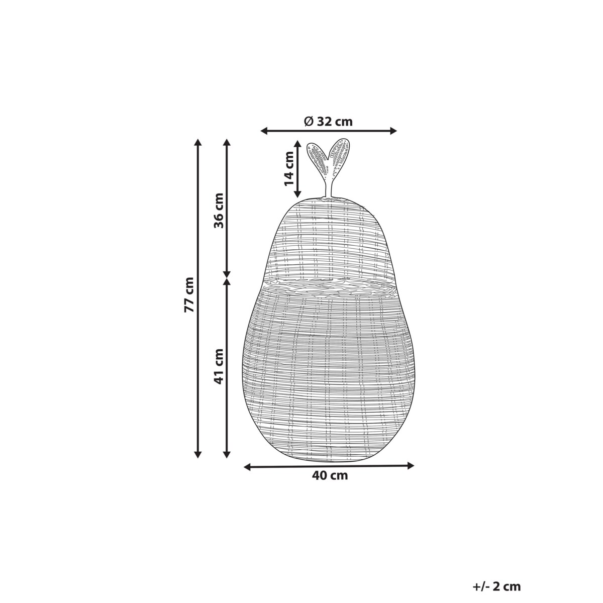 Kosz pleciony gruszka rattanowy naturalny VAGSOY