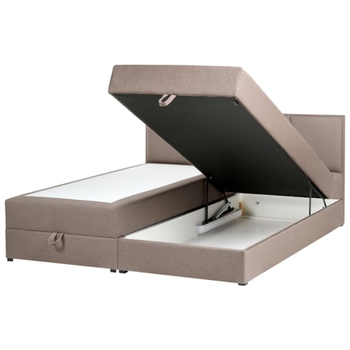 Łóżko kontynentalne z pojemnikiem BARONET 180 x 200 cm Beżowoszary