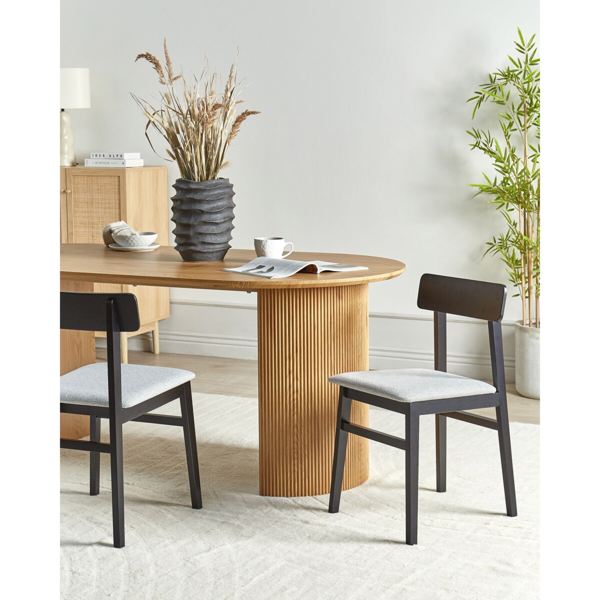 Zestaw 2 krzeseł do jadalni STACY Drewno kauczukowe Jasnoszary