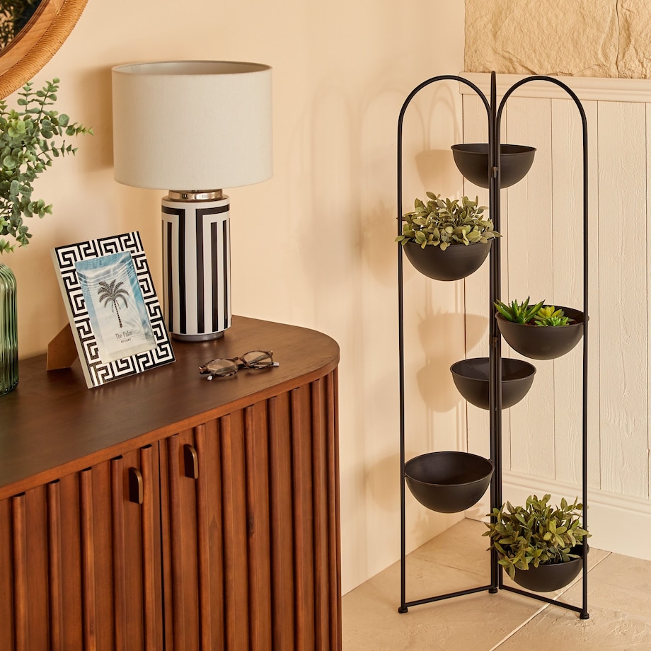 Kwietnik metalowy na 6 doniczek stojący 124x42x38 cm DISCRETO