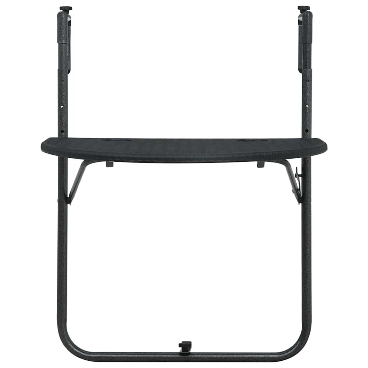 vidaXL Wiszący stolik balkonowy, czarny, 60x64x83,5 cm, plastikowy