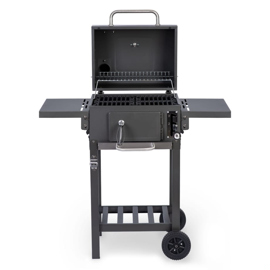 Grill węglowy ogrodowy komin żeliwny ruszt + pokrowiec Berdsen