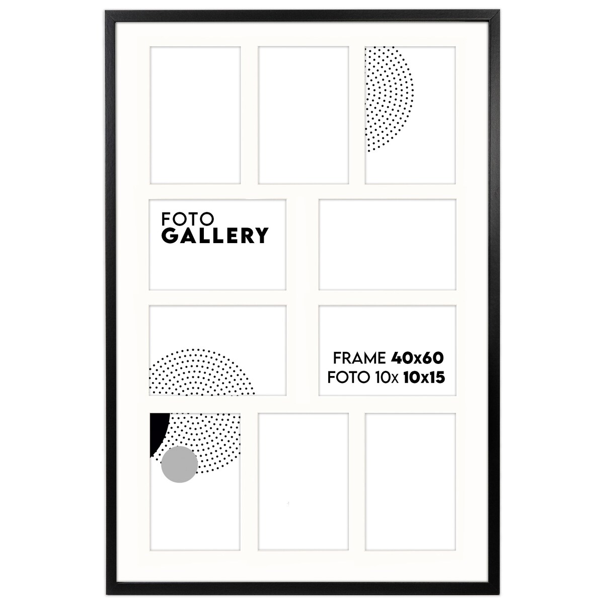 Ramka na zdjęcia 10 zdjęć 10x15 cm rama czarna foto galeria 40x60 cm FRAMAI®