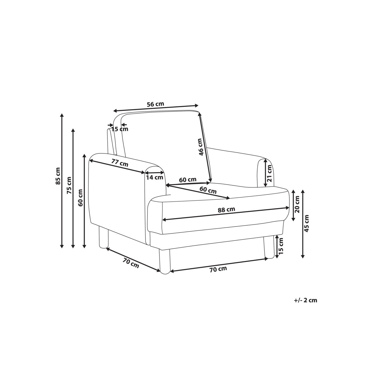 Fotel złamana biel TUVE