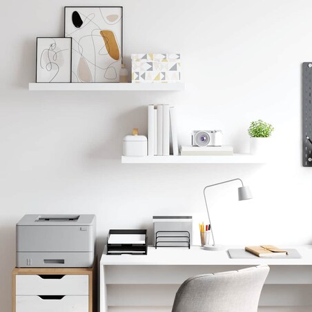 vidaXL Półki ścienne, 2 szt, białe, 80x23,5x3,8 cm, MDF