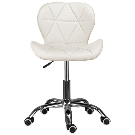 Krzesło obrotowe biurowe nowoczesne ekoskóra beżowe