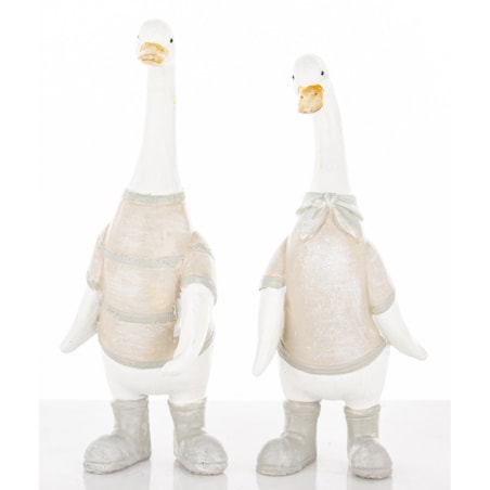 Dekoracja - 2 szt. białe gąski 15x6x8 cm GOOSE-2 w koszulkach