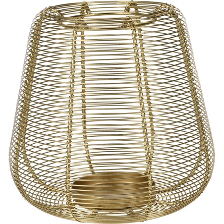Złoty lampion na świeczkę, metal