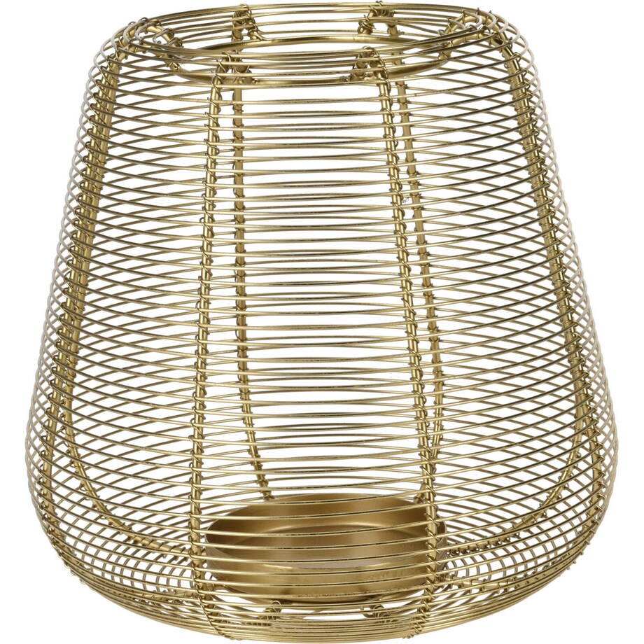 Złoty lampion na świeczkę, metal