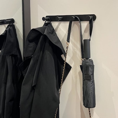 Wieszak ścienny czarny do łazienki kuchni przedpokoju haczyki