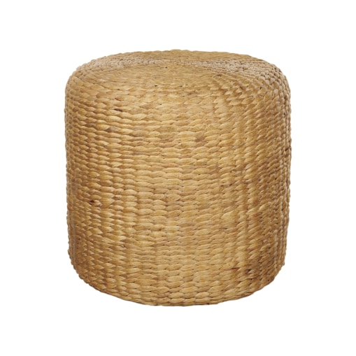 Puf pleciony z hiacyntu wodnego 40 cm jasny BICHIR II