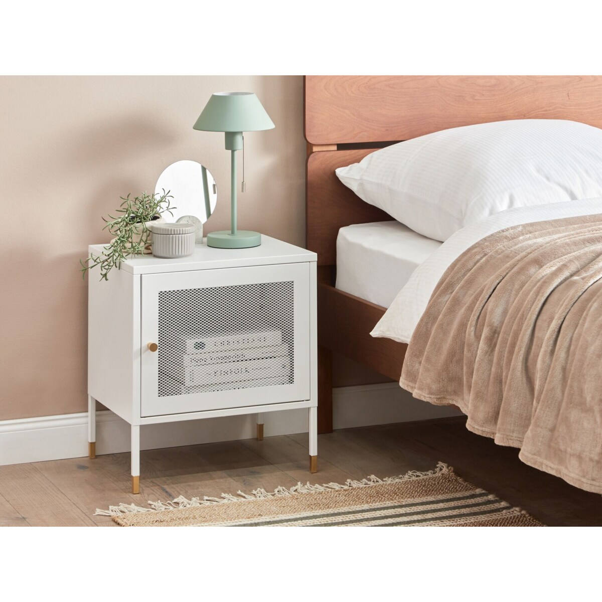 Szafka nocna metalowa biała OSSETT