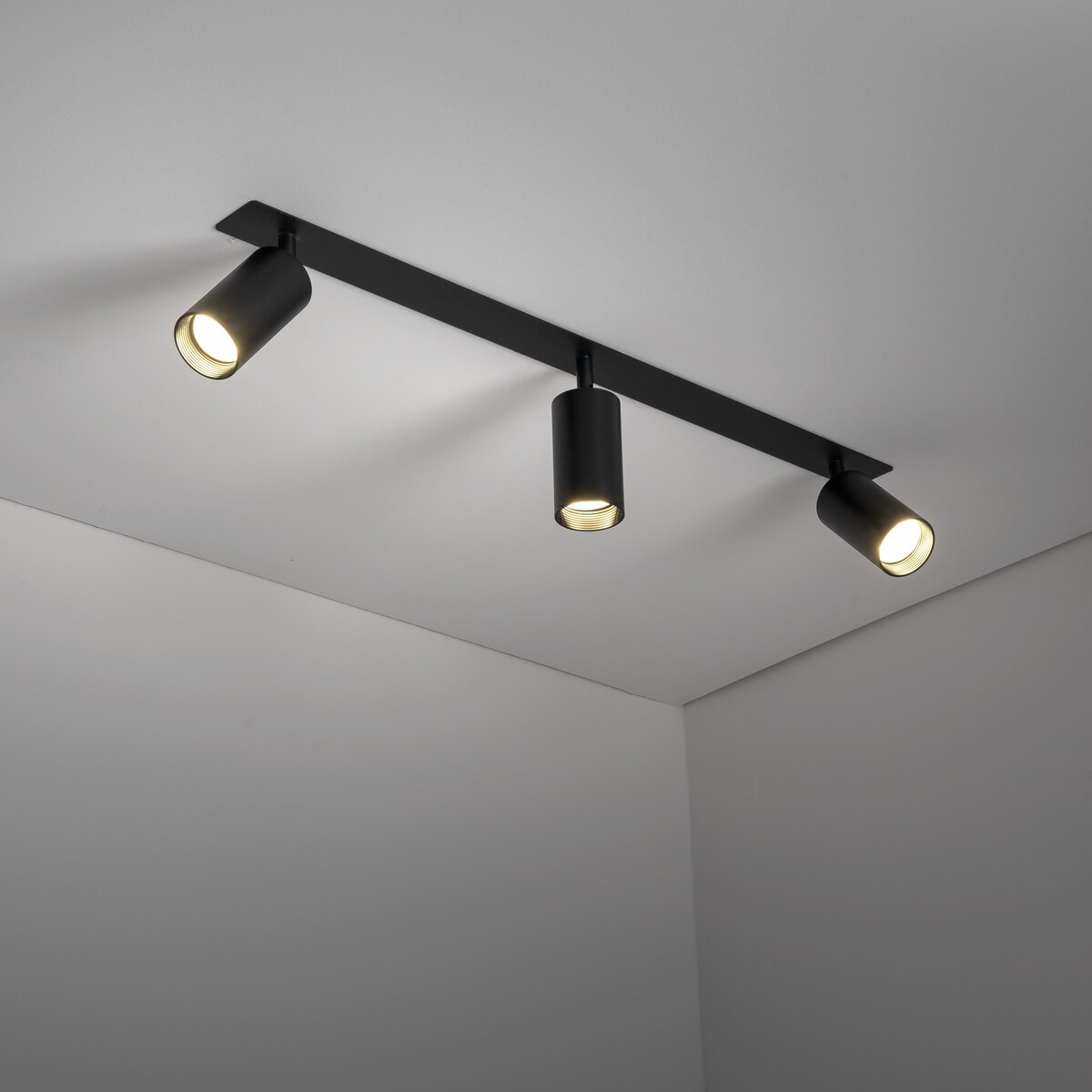 Reflektor podtynkowy potrójny TK Lighting AMIS BLACK 10808 czarno-złoty GU10 ruchome spoty