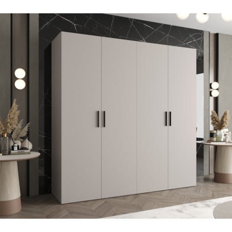 Szafa uchylna otwierana BARI 1 200 wys. 202 cm Kaszmir + u. Czarny