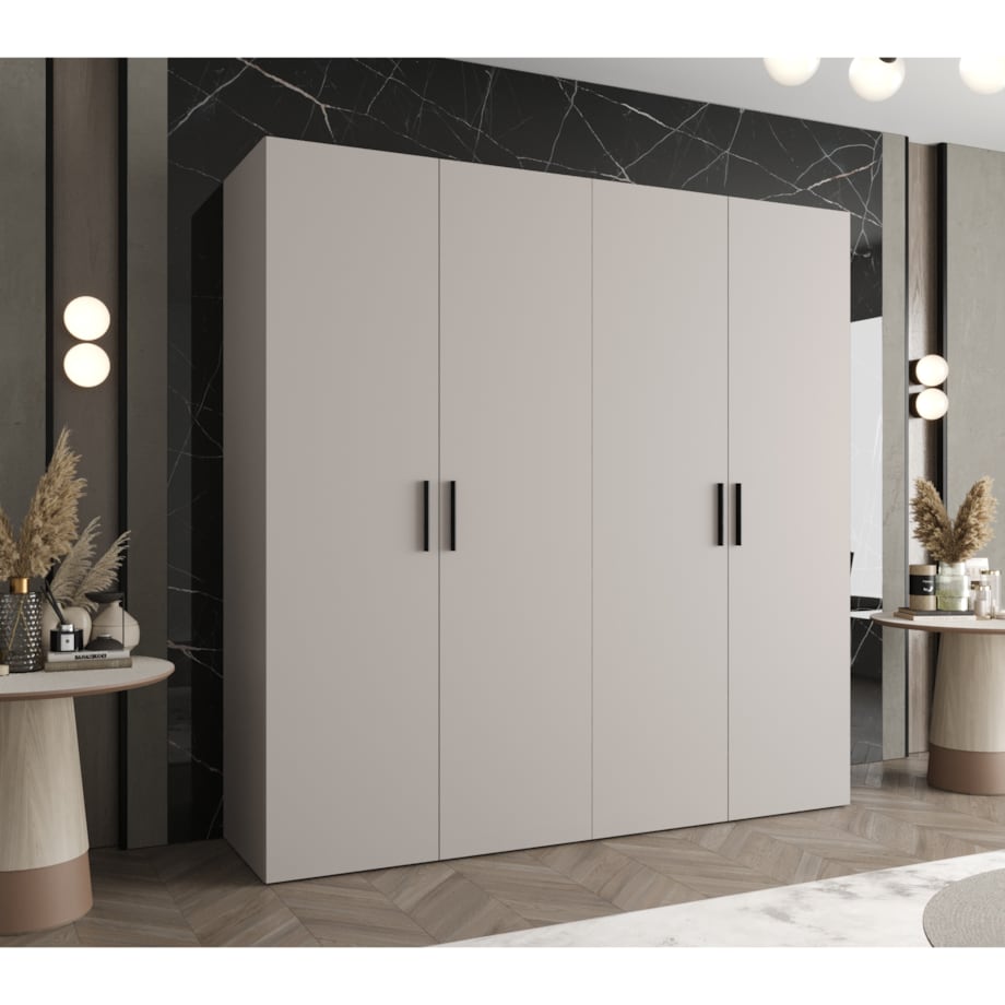 Szafa uchylna otwierana BARI 1 200 wys. 202 cm Kaszmir + u. Czarny