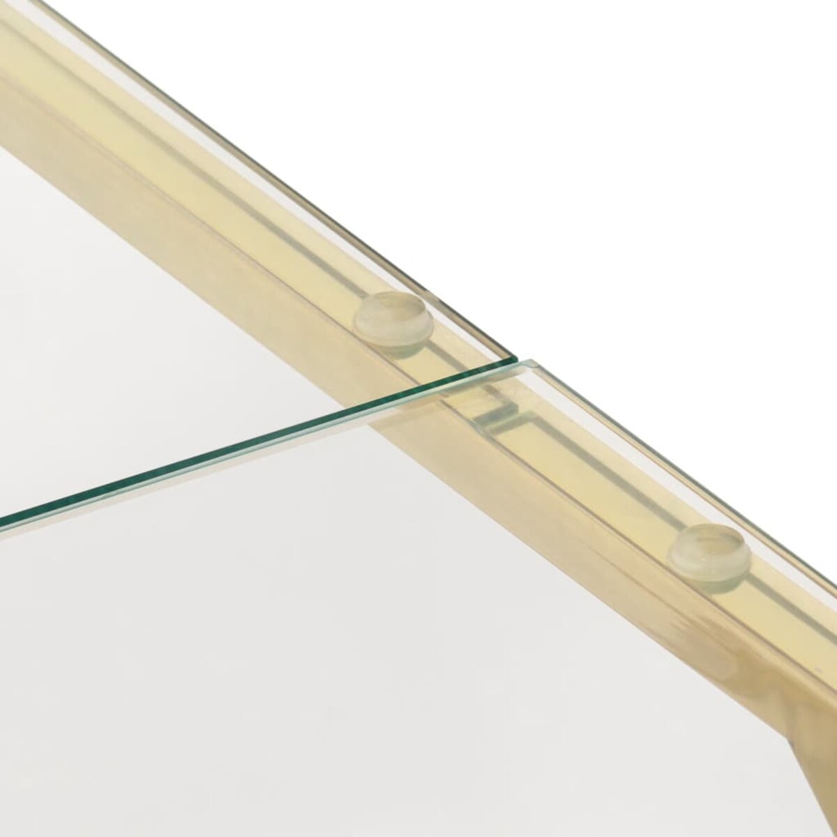 vidaXL Stolik kawowy, złoty, stal nierdzewna i szkło hartowane