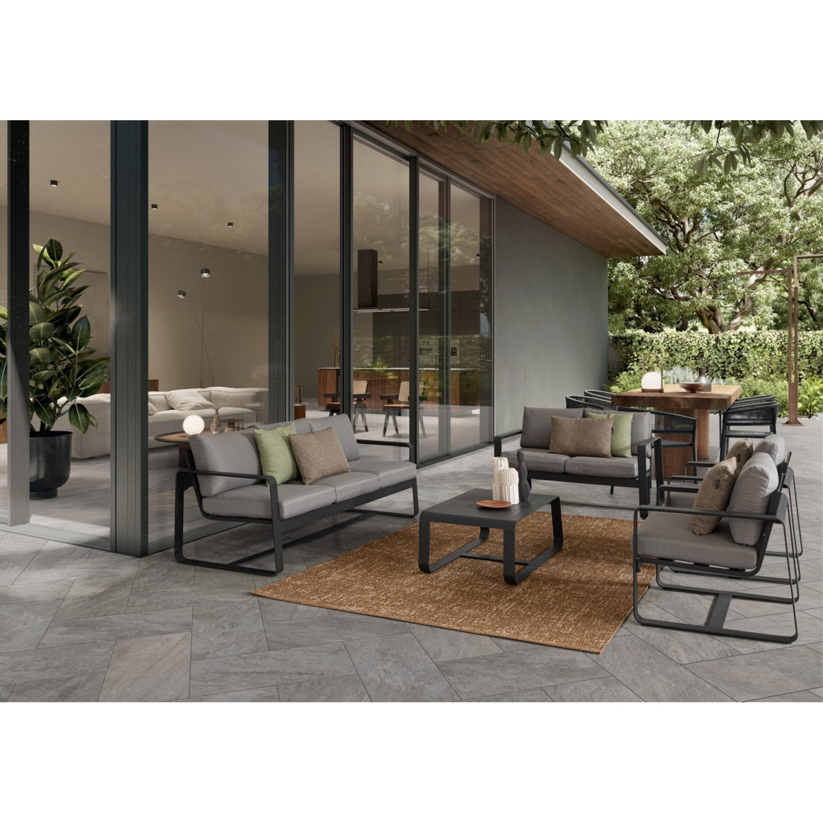 BIZZOTTO sofa 3-osobowa ogrodowa MERRIGAN szara