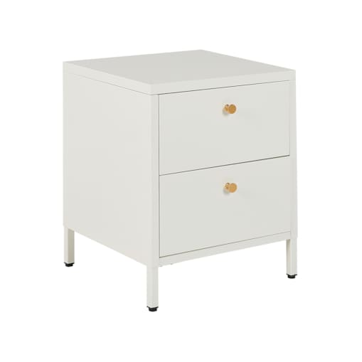 Szafka nocna metalowa biała KYLEA