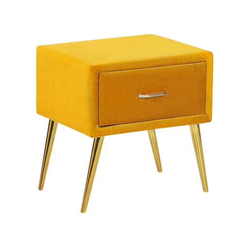 Szafka nocna welurowa żółta FLAYAT