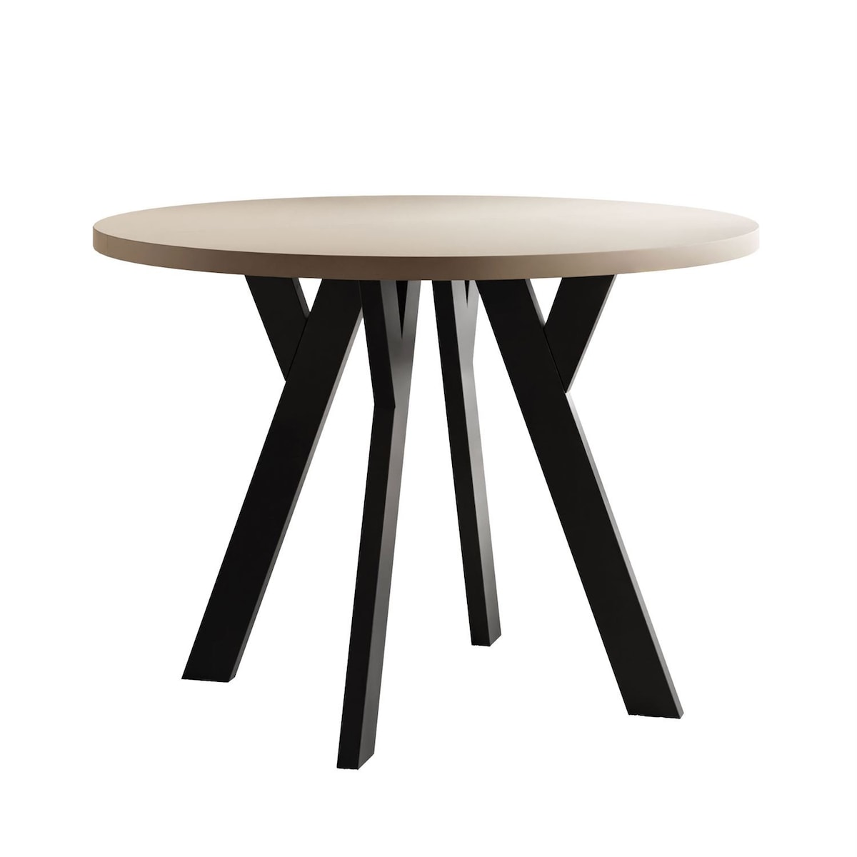 Okrągły stół rozkładany VOLTA MATT, nogi czarne, blat kaszmir