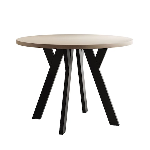 Okrągły stół rozkładany VOLTA MATT, nogi czarne, blat kaszmir